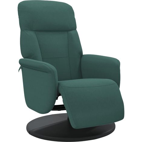 vidaXL Poltrona Reclinabile con Poggiapiedi Verde Scuro in (1/5)
