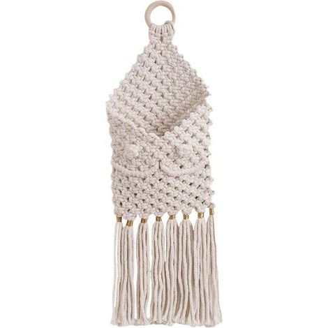Decorazione in macramè arazzo intrecciato, tasca da parete in stile boho per fiori secchi, decorazione murale in macramè in stile boho
