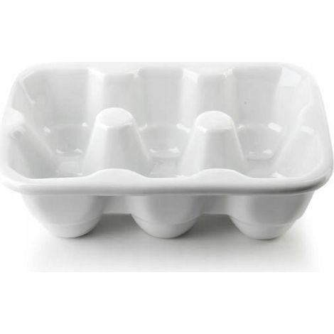 Ceram Behälter für 6 Eier 16cm weißes Porzellan  ZD3410