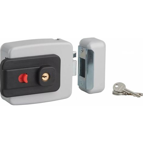 Thirard – Serrure monopoint en applique électro cylindre 50 – 3 clés – Sens de pose réversible – Pour portes en bois dur