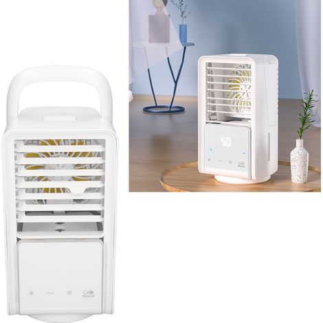 [Ventilador USB] + [Mini aire acondicionado] + [Enfriador oscilante] + [Humidificador de 700 ml, 8 W, ABS] (1/5)