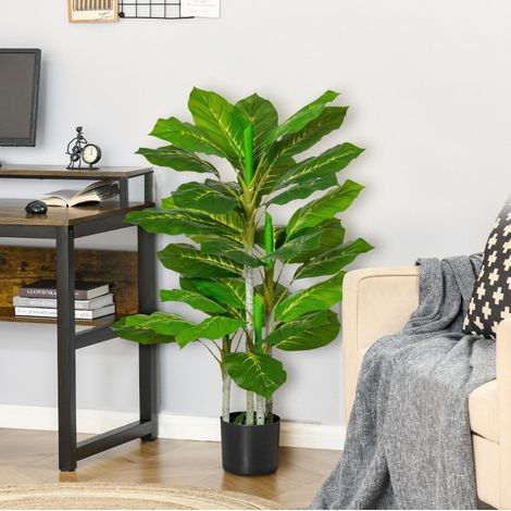 Albero artificiale 95 cm con 33 foglie, vaso incluso, verde DESVIAE (1/5)