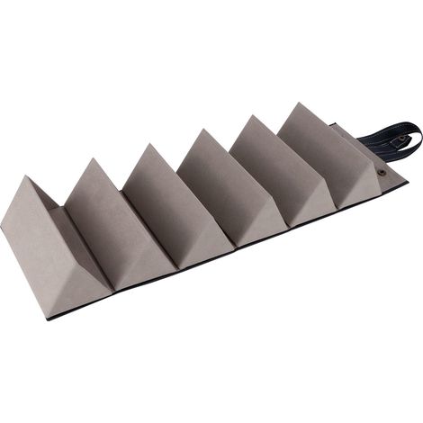 Boîte de rangement repliable à suspendre pour lunettes de soleil et vue, 6 compartiments, voyage, PU extérieur velours intérieur noir 53x16x7.5 cm, 1 pièce (1/5)