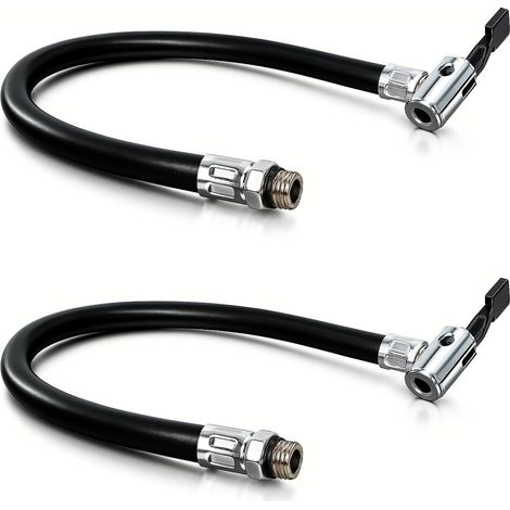 Tuyau Gonflage Pneu Universel Embout Gonflage Pneu Voiture avec Raccord Rapide, Tuyau de Gonflage de Pneus Flexible 38 cm pour Pompe à Air, Compresseur, Vélo, Moto, Auto, Camion (1/5)