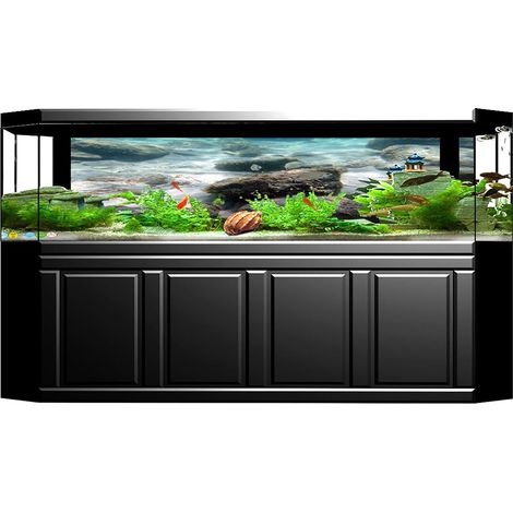 Sticker mural adhésif en PVC motif roches marines pour aquarium, 91 x 50 cm (1/5)