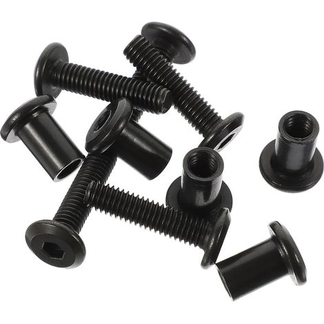 Vis M6x25 en Acier Inoxydable Noir Écrou à Capuchon, Résistance à L'usure et Installation Facile, pour Bricolage et Travaux de Sellerie (1/5)