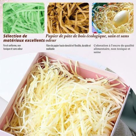 Papier Déchiqueté - 200 g - Pour Emballage Cadeaux et Remplissage de Boîtes - Vert (1/5)