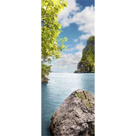 Panneau mural douche en alu-composite VIPANEL - Inspiration Nature Décor Thailande Roche - Finition Brillant - 100x255cm (1/5)