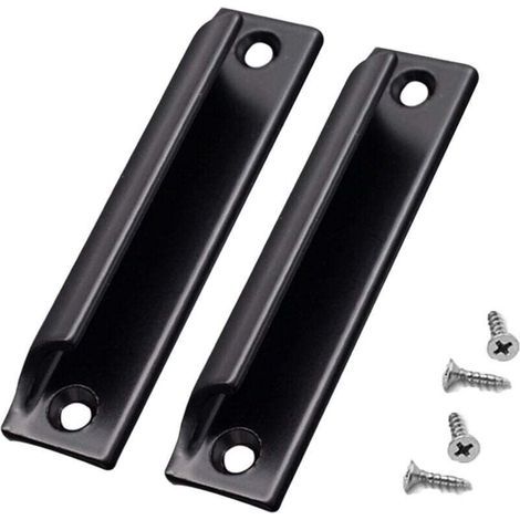 2 pièces(noir)Poignée en alliage d'aluminium ,Poignée de porte coulissante,Poignée de porte de balcon,Poignée de tiroir d'armoire,Pour fenêtres, quincaillerie de meubles avec vis (1/4)