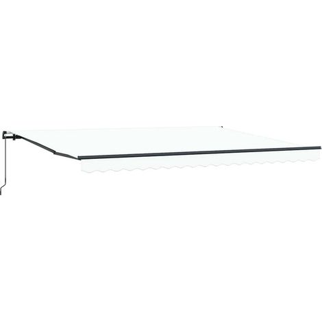 vidaXL Auvent rétractable Blanc 450 × 350 cm Polyester et Aluminium (1/5)