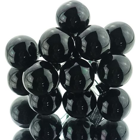 Mini-Weihnachtskugeln Black schwarz am Draht Ø 2,5 cm aus Glas - 12er Set