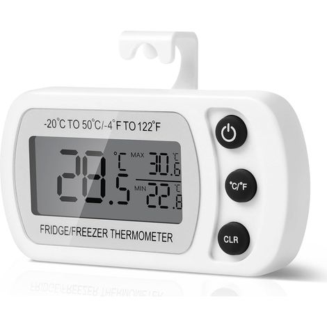 Thermomètre Numérique pour Réfrigérateur, Magnétique Thermometre Cuisine avec Crochet, Écran LCD Facile à Lire, Adapté aux Cuisines, Restaurants