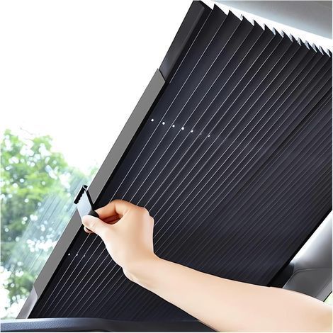 Extra große, einziehbare Auto-Sonnenblende 46 cm, UV-Schutz für Front- und Heckscheiben (1/5)