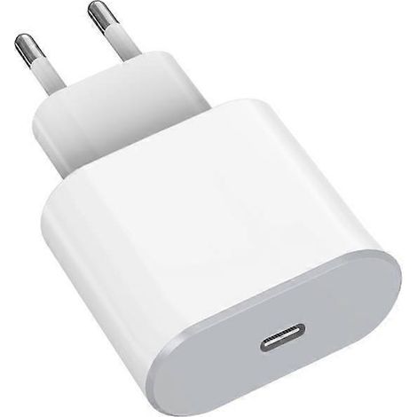 Chargeur mural rapide 20 W compatible avec iOS 17/17 Air/17 Pro/17 Pro Max/17e/16e (1/2)