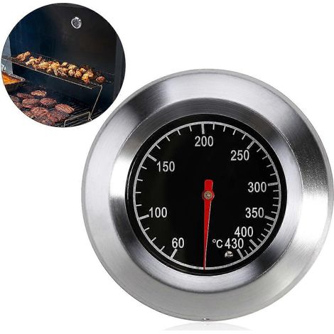 BESTOMZ 7,6 cm Outdoor-Grillofenthermometer aus Edelstahl, ovale Form, Temperaturanzeige, Grillthermometer-Controller-Silver (1/3)