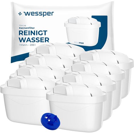 Cartouches Filtrantes Compatibles avec Brita Marella, Style, Elemaris Carafe Remplacement de Filtres à eau Brita Maxtra+, Maxtra Plus Lot de 8 (1/5)