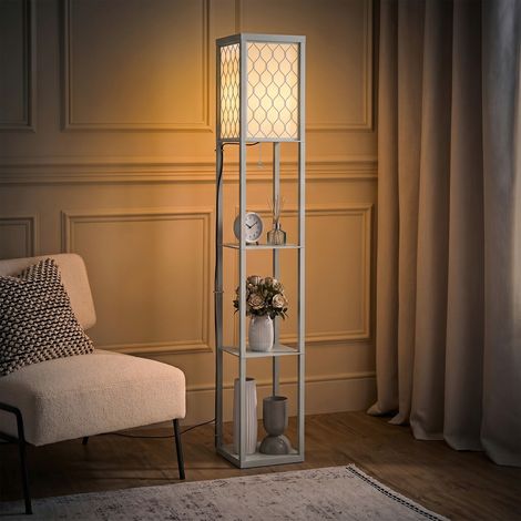 Three-Shelf Standing Lamp - Grey/White (1/5)