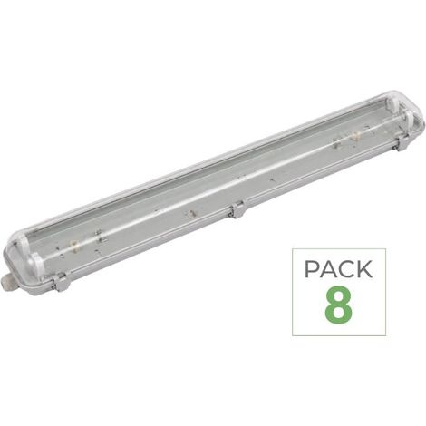 Réglette étanche double pour Tube LED T8 120cm IP65 (Boitier vide) (Pack de 8) - SILUMEN (1/5)