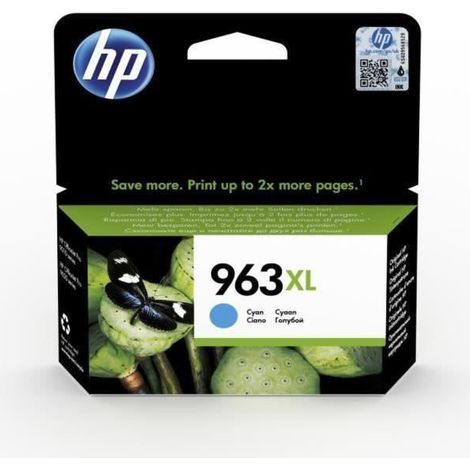 HP 963 XL Cartouche d'encre cyan grande capacité authentique (3JA27AE) pour HP OfficeJet Pro 9010 / 9020 series