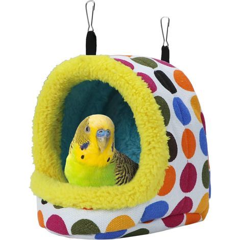 Hamac suspendu pour oiseaux, nid douillet et chaud pour perroquets, perruches et calopsittes, accessoire de cage (taille moyenne) (1/5)