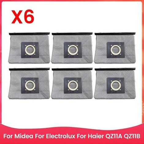 Lot de 6 sacs à poussière pour aspirateur Midea, Electrolux et Haier QZ11A/QZ11B (non tissés). (1/5)