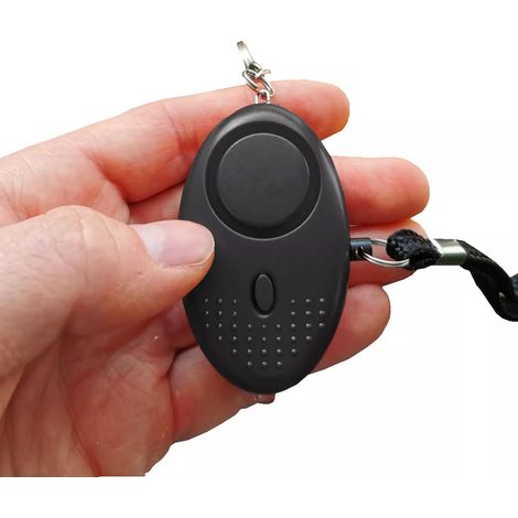 Alarme personnelle compacte anti-agression vol chien sos - sirène 140 dB / lampe de poche - Noire (1/2)