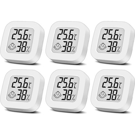 Set mit 6 Innenthermometern mit digitalem LCD-Bildschirm - Für Wohnzimmer, Schlafzimmer, Büro, Kinderzimmer usw. (1/5)