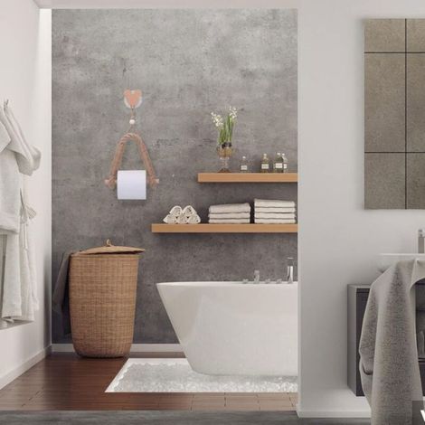 Porte Papier Toilette - Corde Et Bois De Chanvre Naturel - Sans Perçage - Pour Salle De Bain Toiletttes Et Placards - 1 Pièce (1/5)