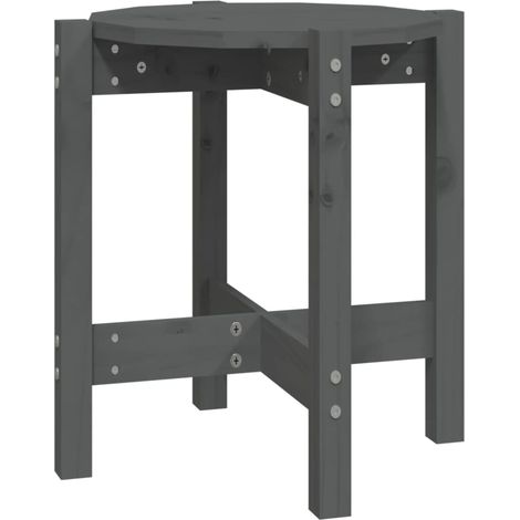 Maison Exclusive - Couchtisch Grau Ø 42,5x45 cm Massivholz Kiefer