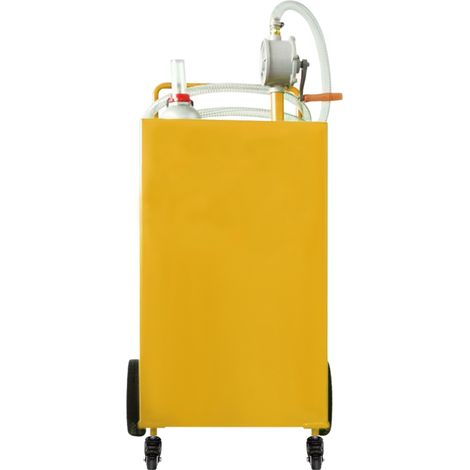 Mophorn Tanque de combustible de 30 galones, 4 ruedas, bomba manual, gasolina, diésel y queroseno, automóviles, cortadoras de césped, vehículos todo terreno, botes, 12 V, acero, azul (1/5)
