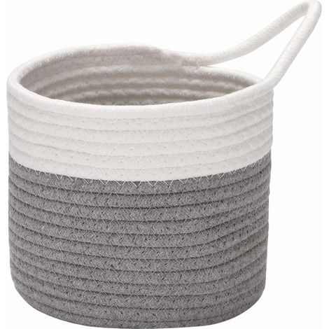 Paquet paniers suspendus corde coton petit panier rangement tissé 6,7 pouces, sac suspension pour vélo, jardinière tissu, pot, mur, organisateur porte pour clés, portefeuilles, lunettes soleil