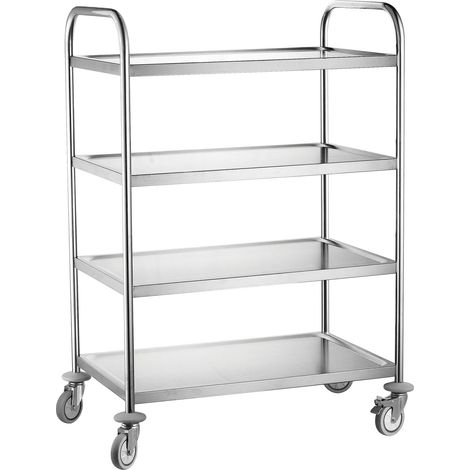Carrello cameriere in acciaio a 4 ripiani - Hendi 810118 (1/2)