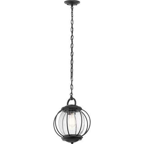 Lampe à suspension plafonnier suspension acier noir D 27,9 cm lampe de salle à manger (1/5)