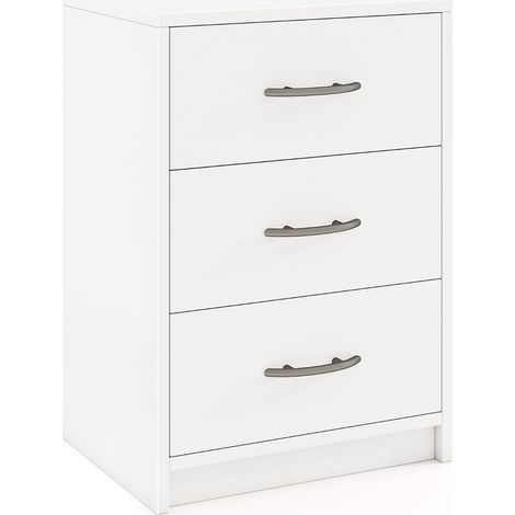Comodino a 3 cassetti con kit antiribaltamento Bianco (1/5)