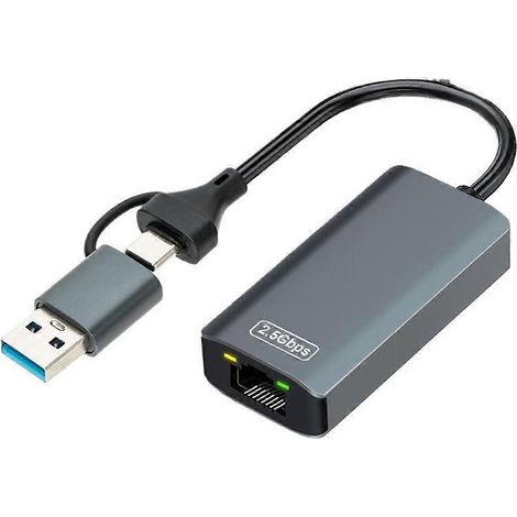 Adaptateur Ethernet USB 3.0/Type C vers RJ45 2,5G (2 500 Mbps) pour PC et ordinateur portable sous Windows 7/8/10 (1/5)
