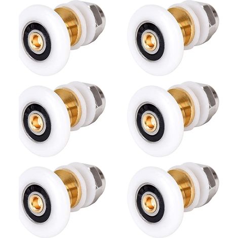 Lot de 6 roulettes de porte de douche de 25 mm de diamètre pour portes coulissantes en verre de salle de bain (1/5)