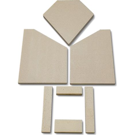 Habillage de foyer pour poêles à cheminée Quadro de Attika - chamotte et vermiculite - 7 pièces (1/2)