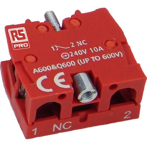 Bloc de contact auxiliaire RS PRO, 500V ( Prix pour 1 )