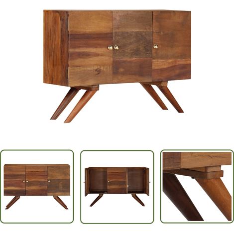 The Living Store Buffet Bois recyclé massif 110x30x75 cm Marron - Buffet - Meuble De Rangement - Mobilier Vintage - Bois Massif - Bois Recyclé (1/5)