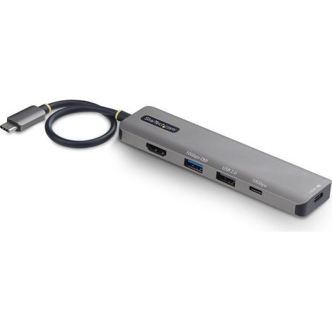 StarTech.com Adattatore USB-C a HDMI Multiport con Power Delivery 140W, 4K 60Hz, Hub USB 10Gbps, Mini Dock Tipo-C per MacBook,