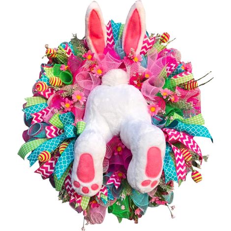 Guirlande Murale Lapin De Pâques - Décoration Porte Mur Festif Artificiel 55 x 40 cm - 1 Pièce (1/5)