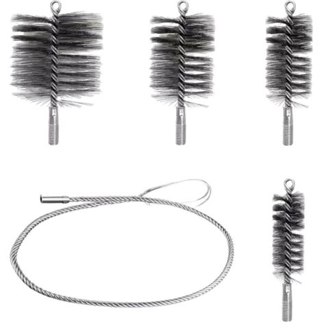 Set of 5 Stove Pipe Brushes, 30/50/80/150 mm Hedgehog Chimney Sweeping Stainless Steel with 1 m Extension for Stove Pipe Cleaning and Rust Removal (1/5)