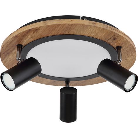 Globo - plafonnier - Kassu - naturel noir - métal - Ø 40cm - LED (1/5)