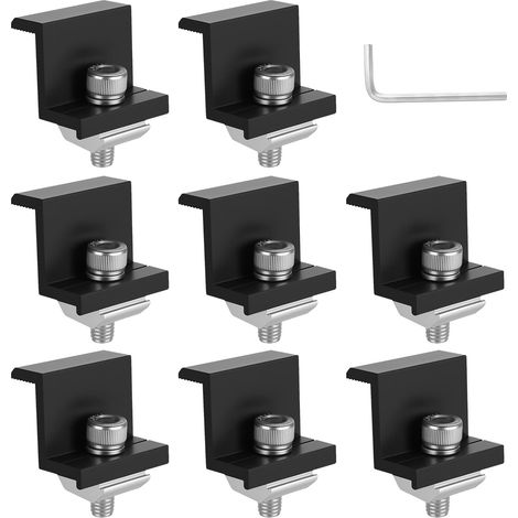 30mm Fixation Panneau Solaire, 8 Pièces Support Panneau Solaires, Support de Module Solaires, Support en Z Montage de Panneau Solaire en Aluminium pour Camping Car Toits de Mobil-homes (1/5)