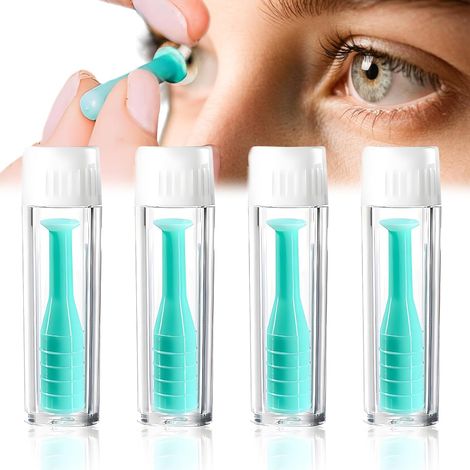 removedores de lentes de contacto de silicona, herramienta multifuncional, extractor aplicador con ventosa para lentes anuales, aplicador de lentes de contacto, apto para lentes rígidas RGP y lentes b