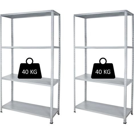 2 Scaffali Base 60 Bulloni Grima 4 Piani 40Kg L 60 X P 30 X H 140 Cm (1/5)