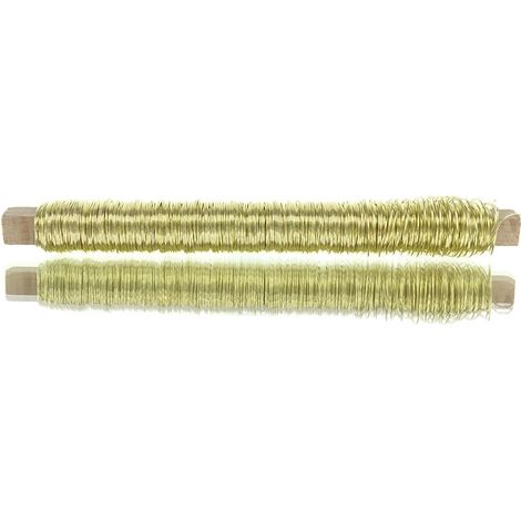 H & R – Fil décoratif laqué sur bâton en bois doré inoxydable – Ø 0,5 mm, 25 mètres