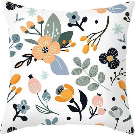 Taies d'oreiller en coton et lin pour canapés, chaises de bureau, décoration intérieure, salon, chambre, plantes vertes abstraites (1/5)