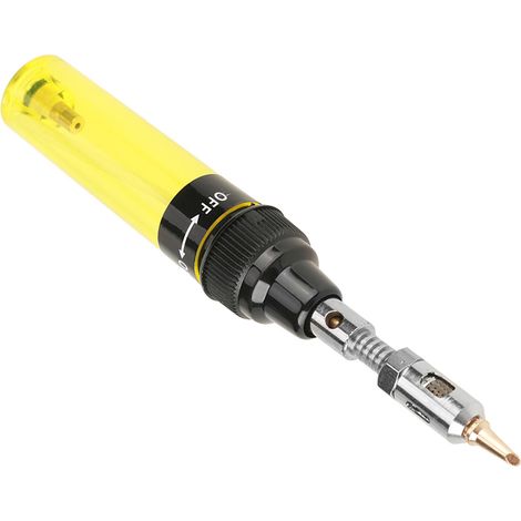Batteriebetriebener Butan-Lötbrenner, Lötkolben, Schweißstift, Werkzeug 1300℃ (Gelb) (1/5)