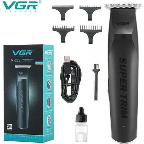 TRADE SHOP - Trimmer Regolabarba Elettrico Professionale Ricaricabile Vgr V-229 Senza Fili - (1/5)
